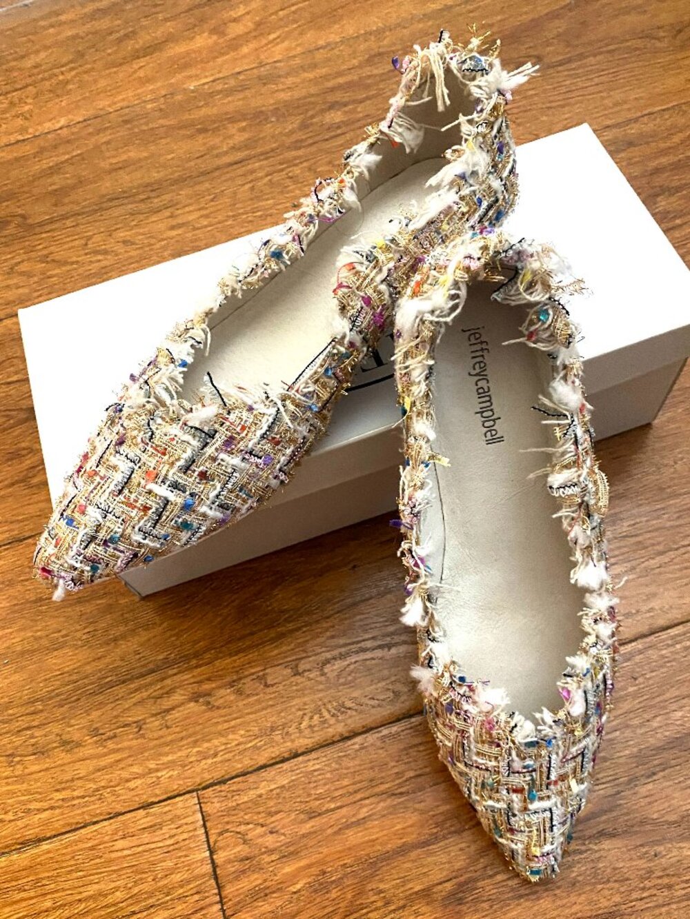 NWT | Jeffrey Campbell Tweed Flat Shoes, Multi color, Size 8.5